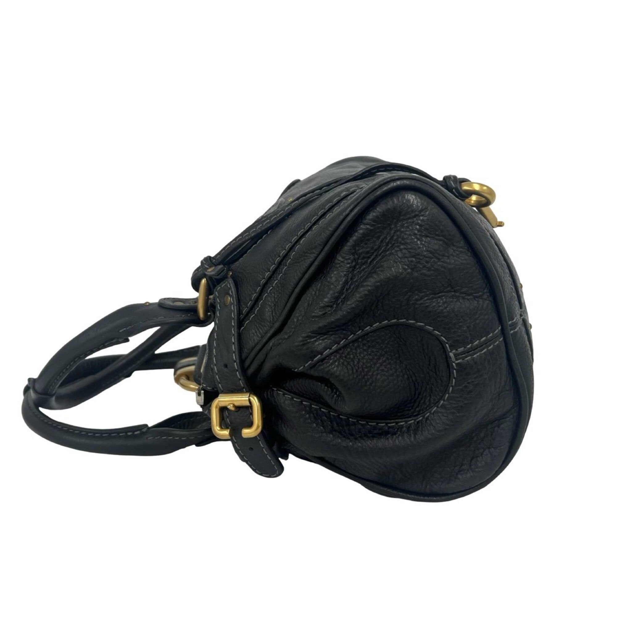 Chloe Chloé Chloe Vintage Paddington Leather Handbag Boston Bag Black 67695 Size ONE SIZE - 5 Thumbnail