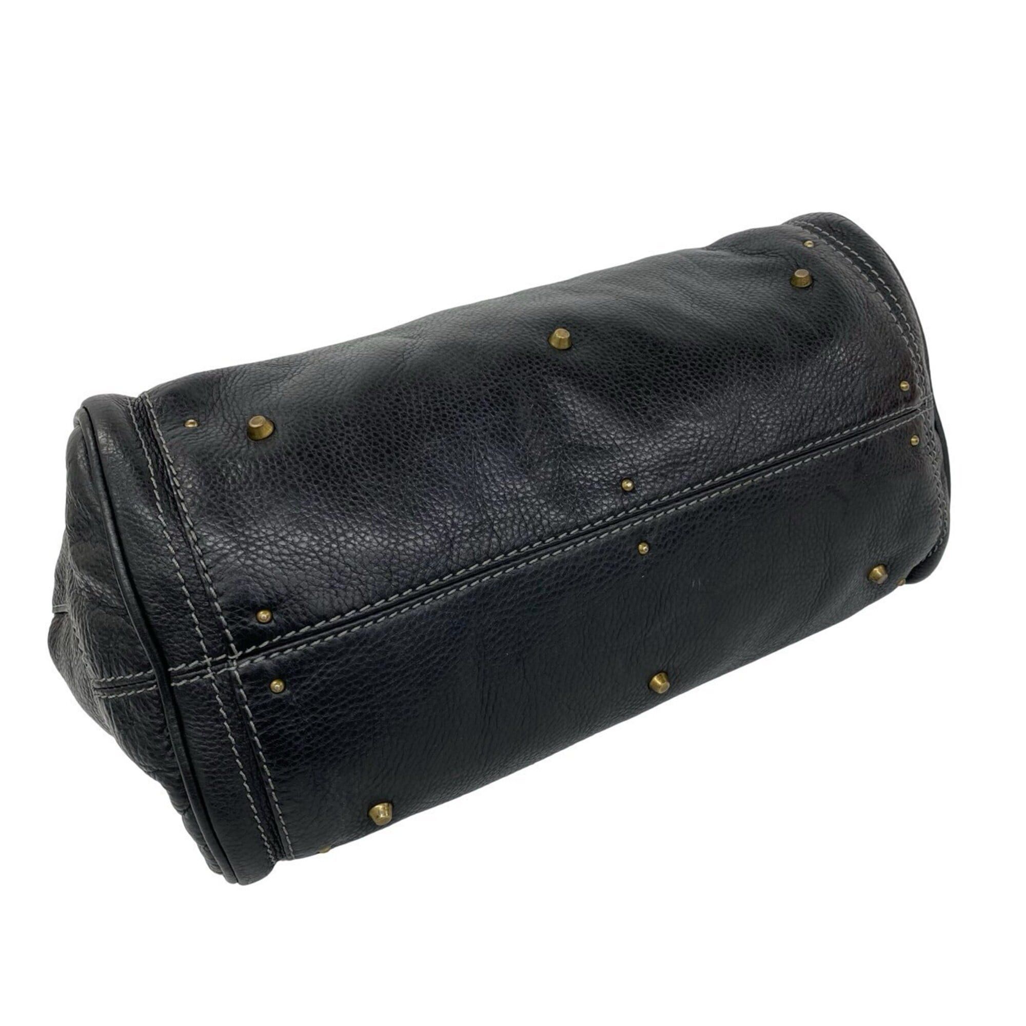 Chloe Chloé Chloe Vintage Paddington Leather Handbag Boston Bag Black 67695 Size ONE SIZE - 7 Thumbnail