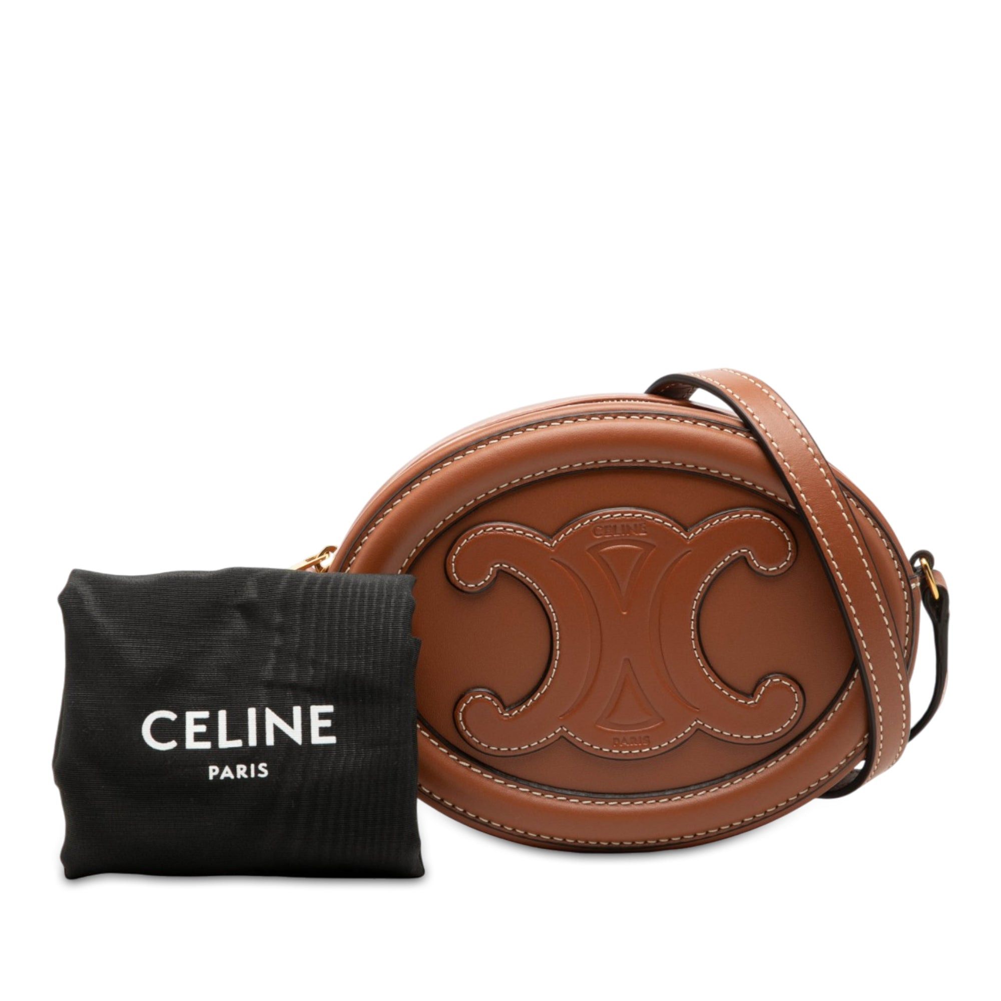Celine Calfskin Cuir Triomphe Oval Crossbody Size ONE SIZE - 7 Thumbnail