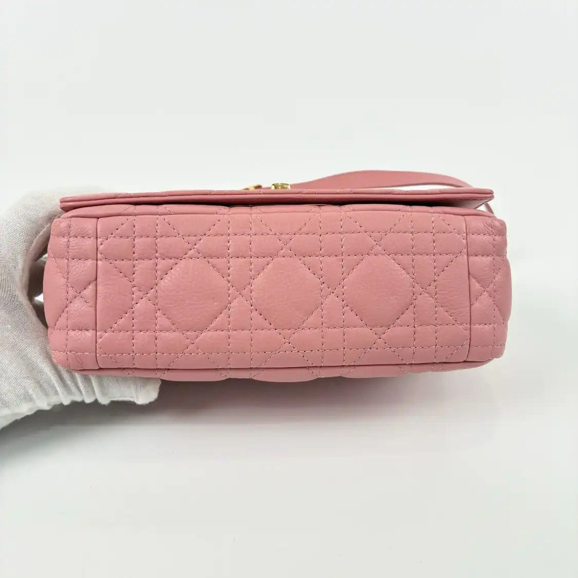 Dior DIOR Caro Small pink cowhide leather rattan plaid quilted flap bag chain bag sho Size ONE SIZE - 5 Thumbnail