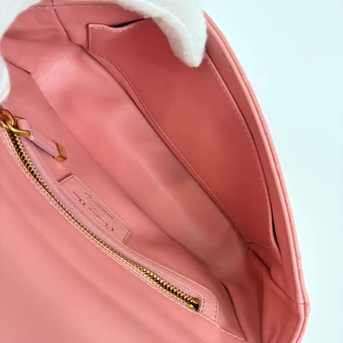 Dior DIOR Caro Small pink cowhide leather rattan plaid quilted flap bag chain bag sho Size ONE SIZE - 7 Thumbnail