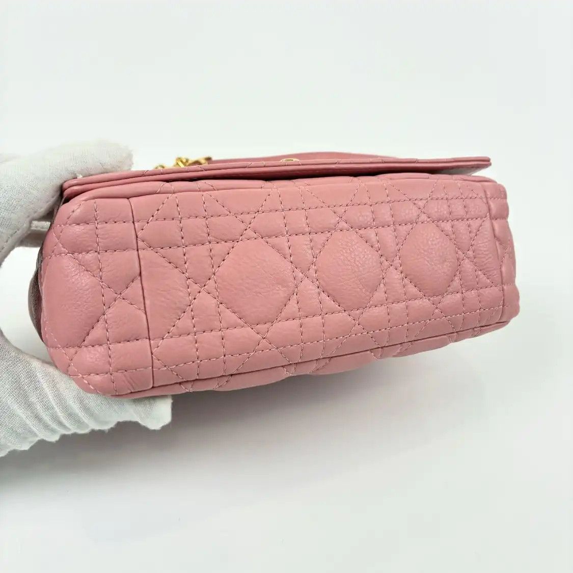 Dior DIOR Caro Small pink cowhide leather rattan plaid quilted flap bag chain bag sho Size ONE SIZE - 9 Thumbnail