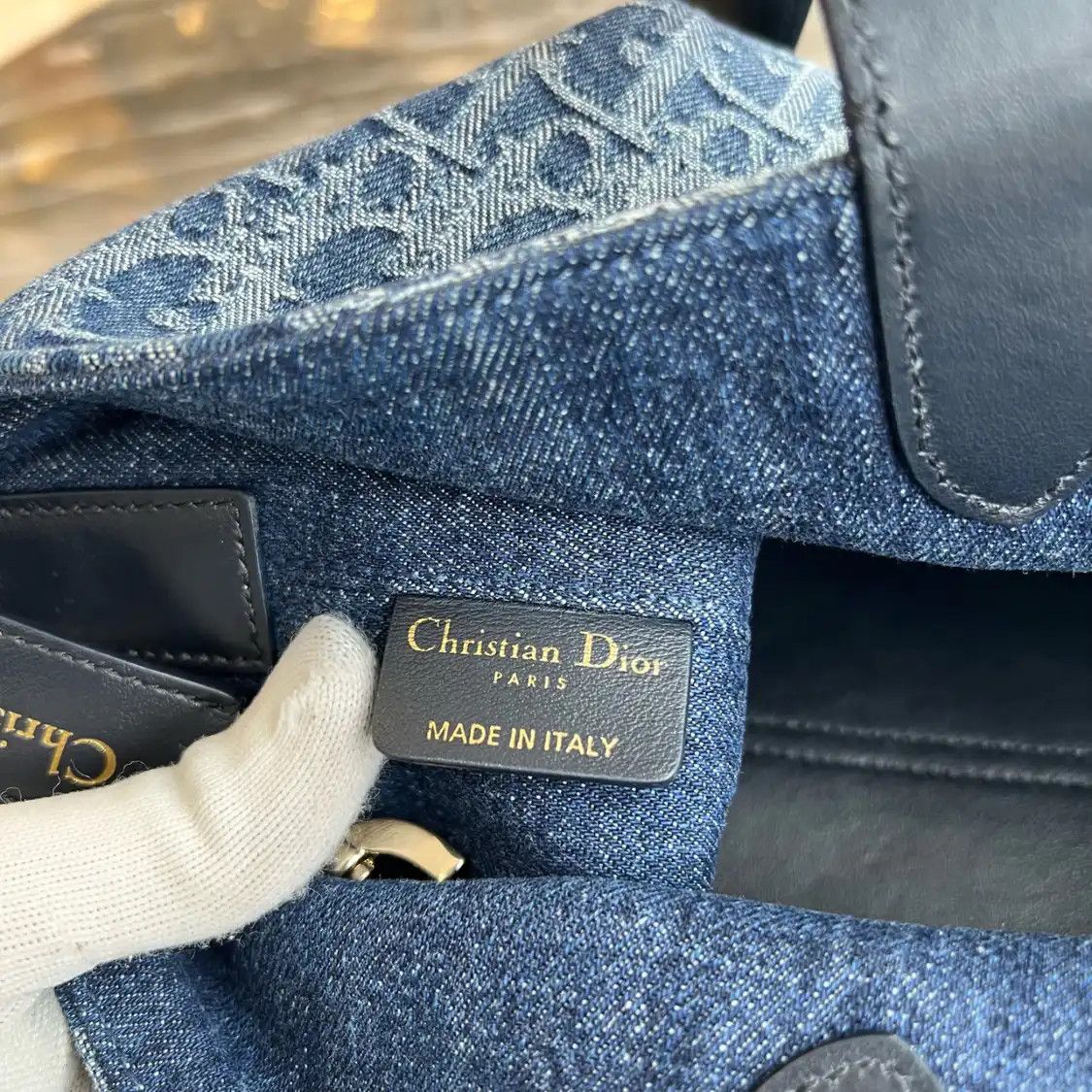 Dior DIOR Toujours Medium blue denim jacquard handbag Size ONE SIZE - 8 Thumbnail