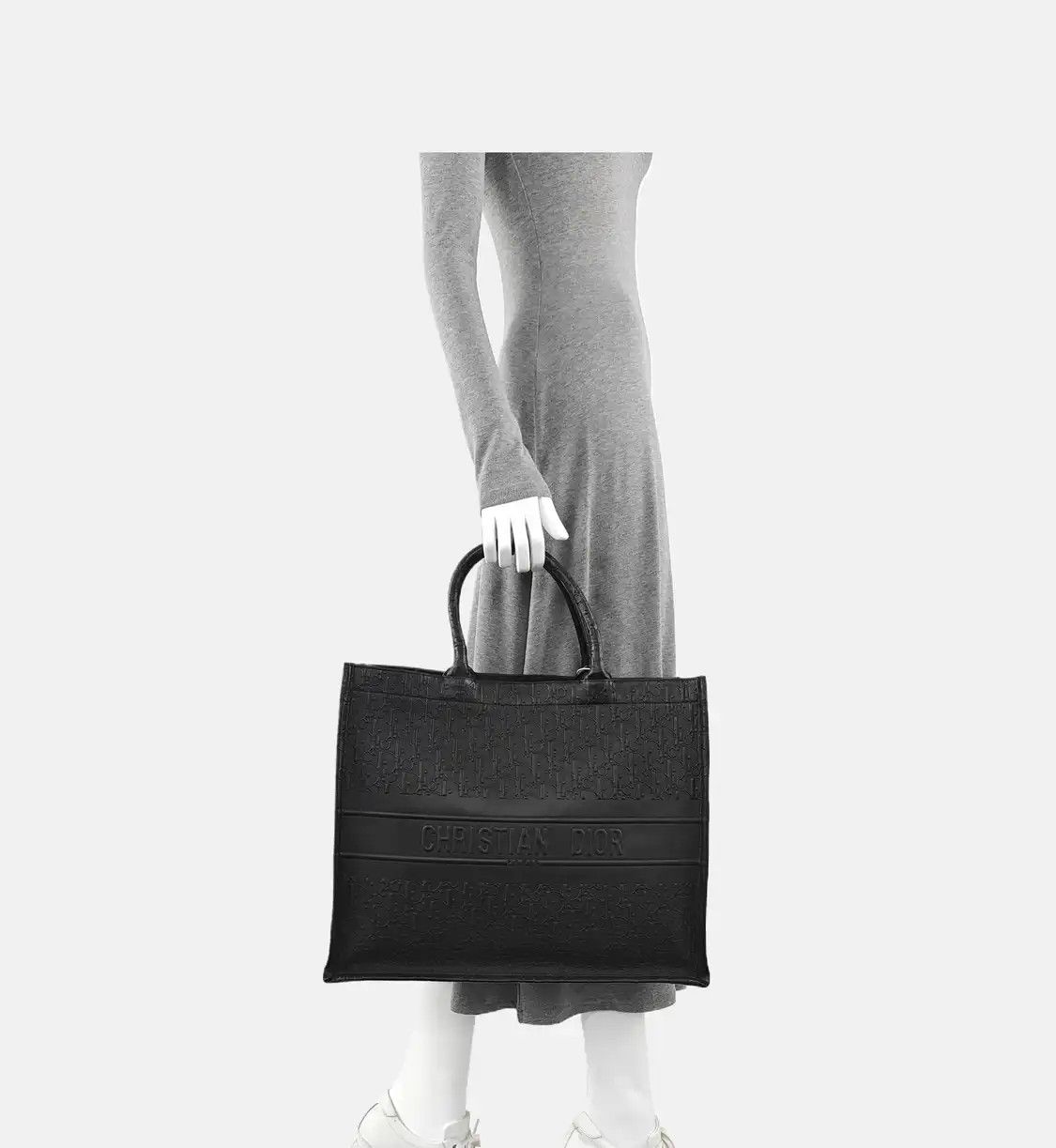Dior DIOR Book Tote Large black cowhide leather monogram handbag Size ONE SIZE - 2 Thumbnail