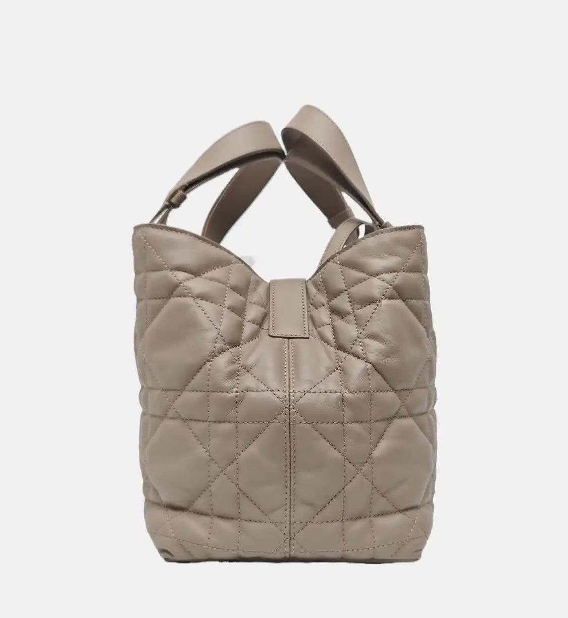 Dior DIOR Toujours Medium khaki cowhide leather rattan plaid quilted handbag shoulder Size ONE SIZE - 3 Thumbnail