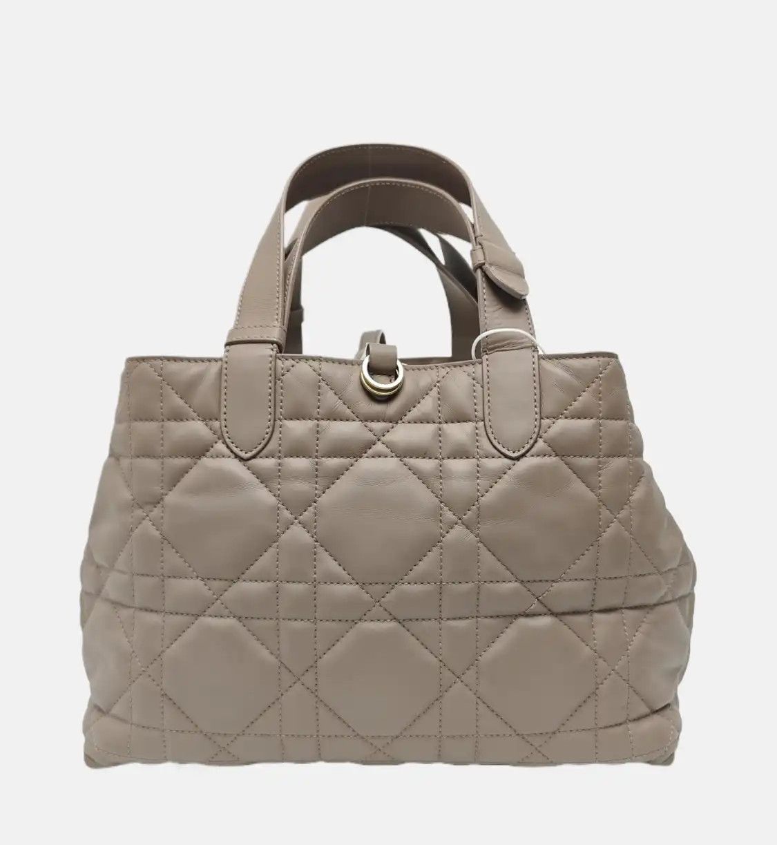 Dior DIOR Toujours Medium khaki cowhide leather rattan plaid quilted handbag shoulder Size ONE SIZE - 5 Thumbnail