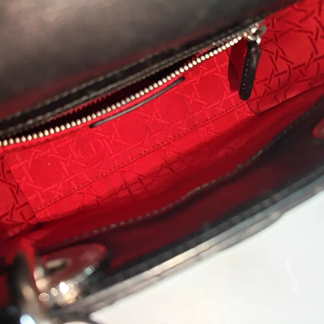 Dior DIOR Lady Dior black sheepskin rattan plaid quilted Lady mini shoulder bag handb Size ONE SIZE - 7 Thumbnail