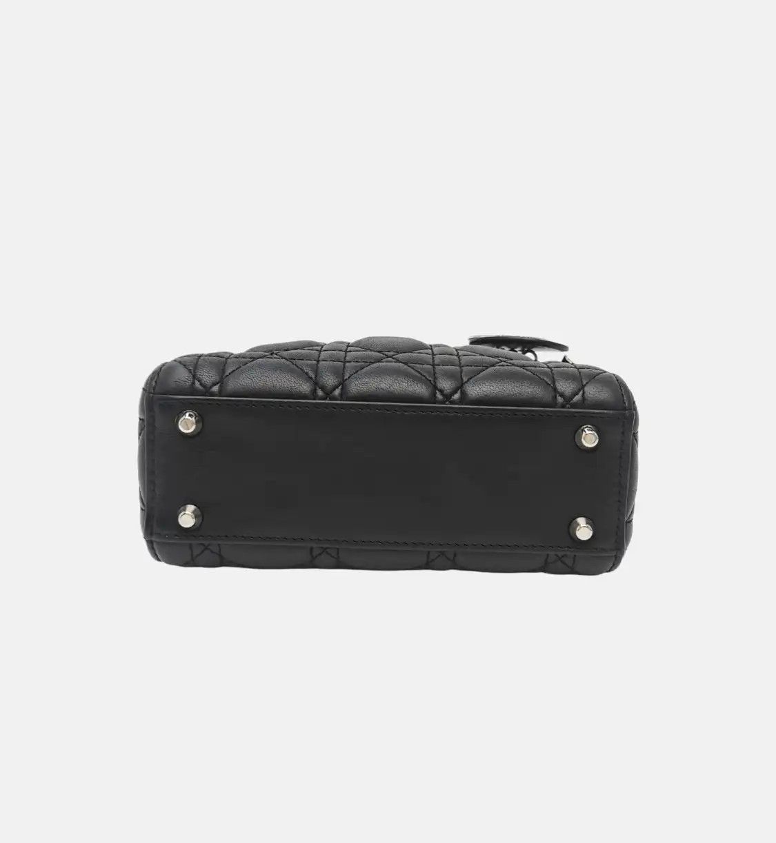Dior DIOR Lady Dior black sheepskin rattan plaid quilted Lady mini shoulder bag handb Size ONE SIZE - 6 Thumbnail