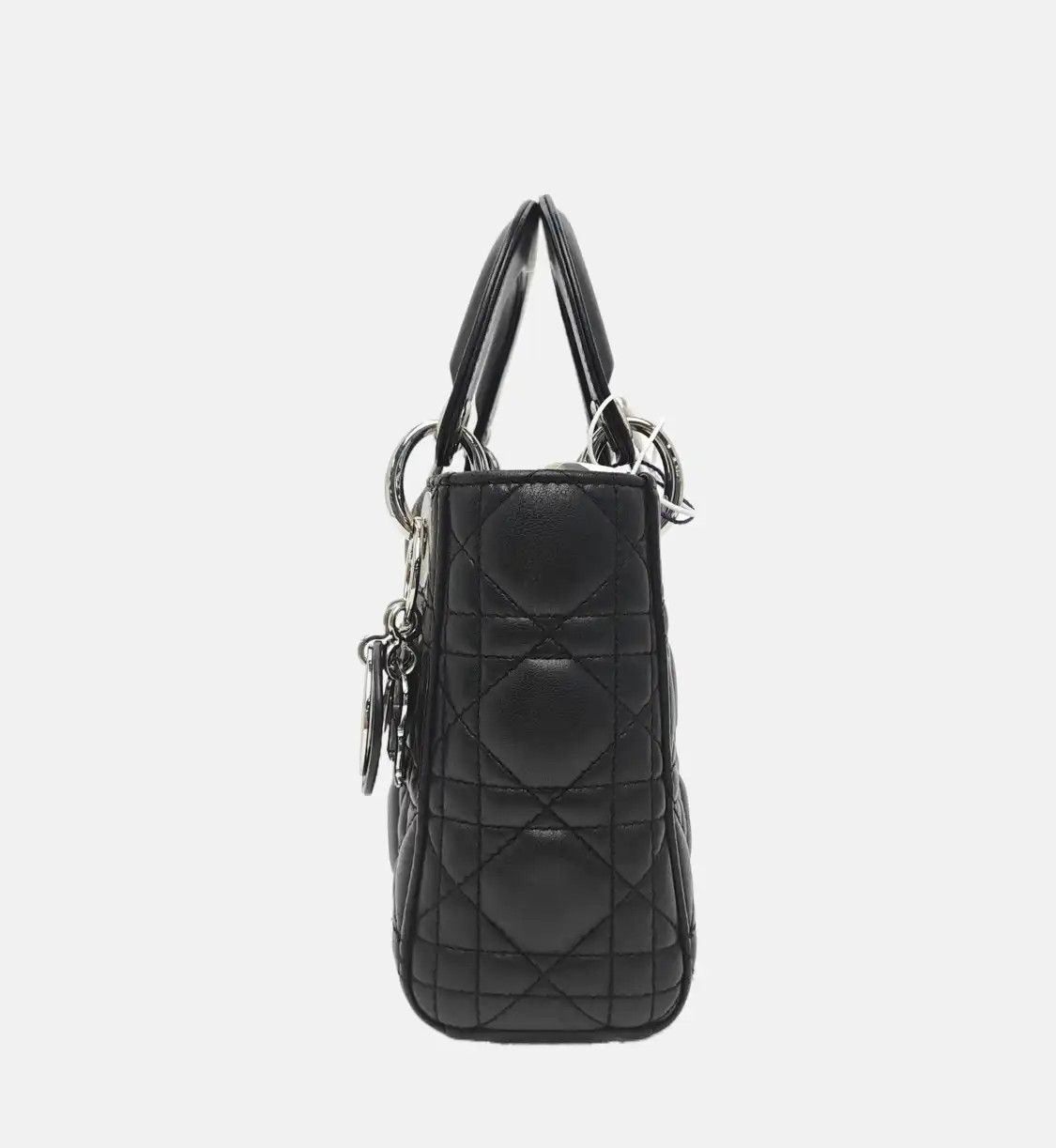 Dior DIOR Lady Dior black sheepskin rattan plaid quilted Lady mini shoulder bag handb Size ONE SIZE - 3 Thumbnail