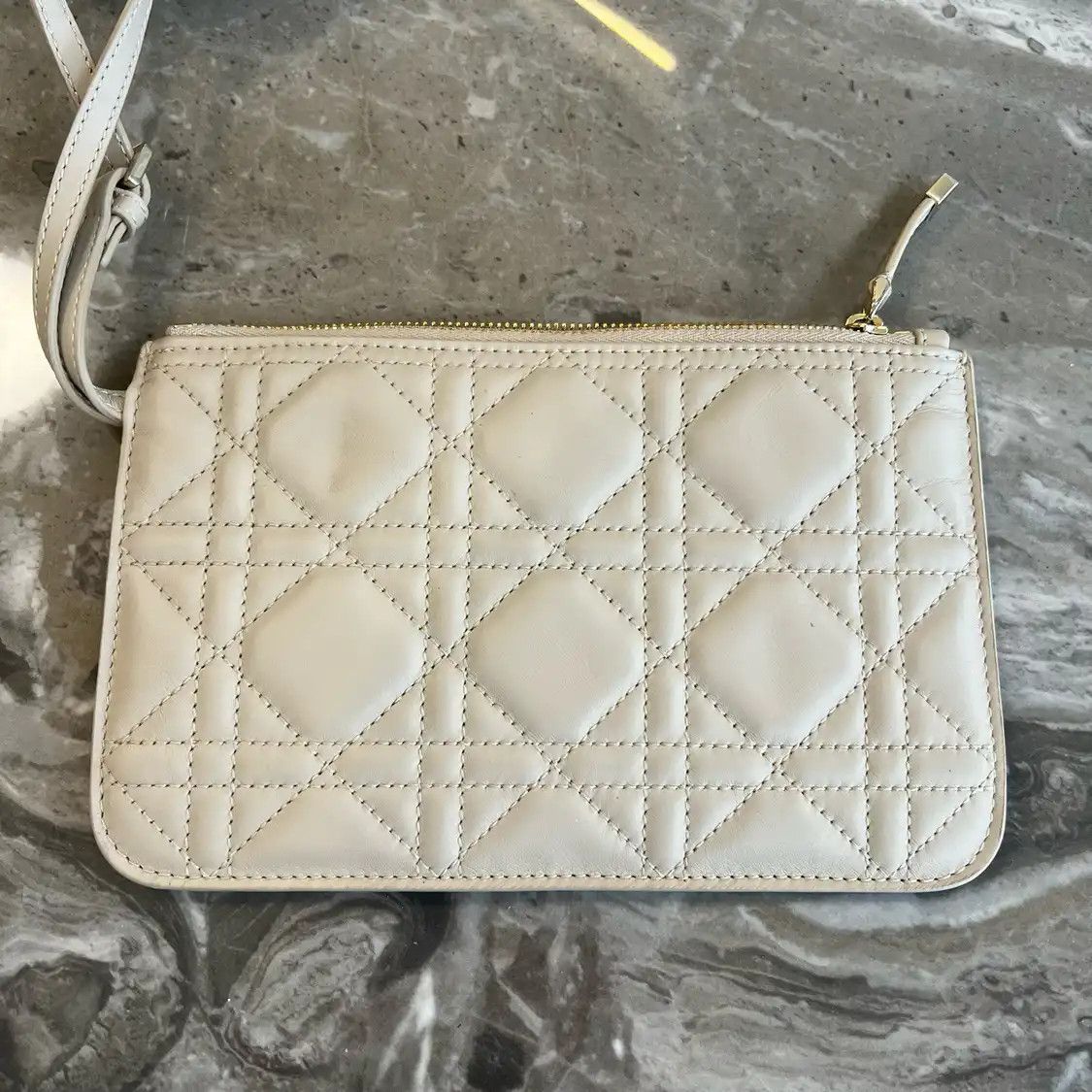 Dior DIOR Toujours Small beige cowhide leather rattan plaid quilted handbag Size ONE SIZE - 7 Thumbnail