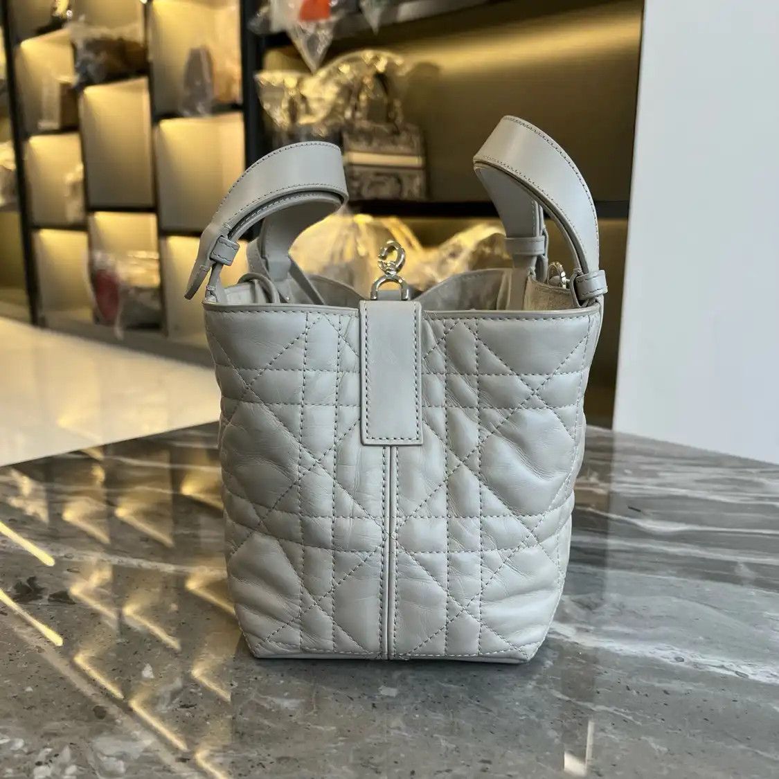 Dior DIOR Toujours Small beige cowhide leather rattan plaid quilted handbag Size ONE SIZE - 2 Thumbnail