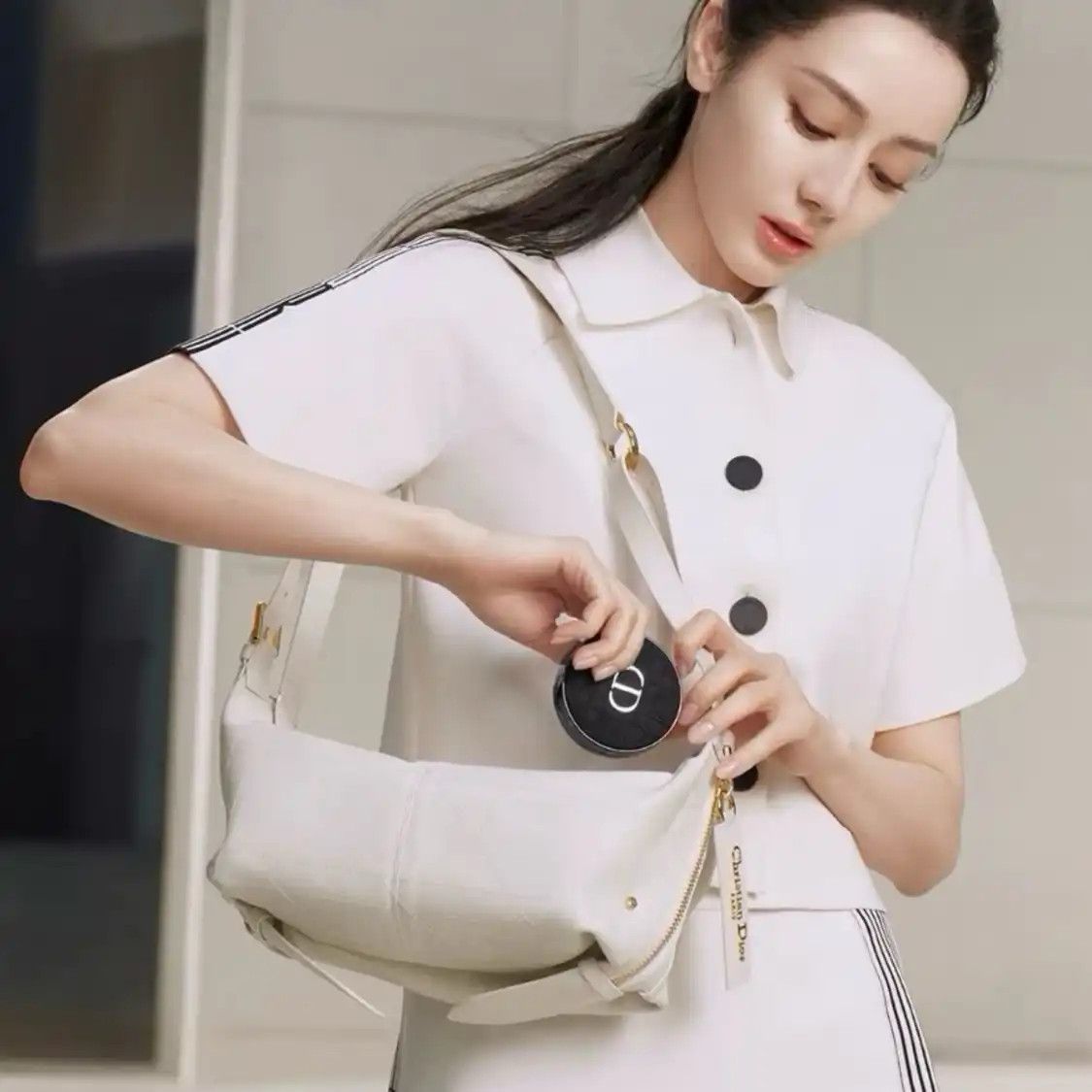 Dior DIOR D-Journey Small white cowhide leather rattan plaid quilted shoulder bag Size ONE SIZE - 8 Thumbnail