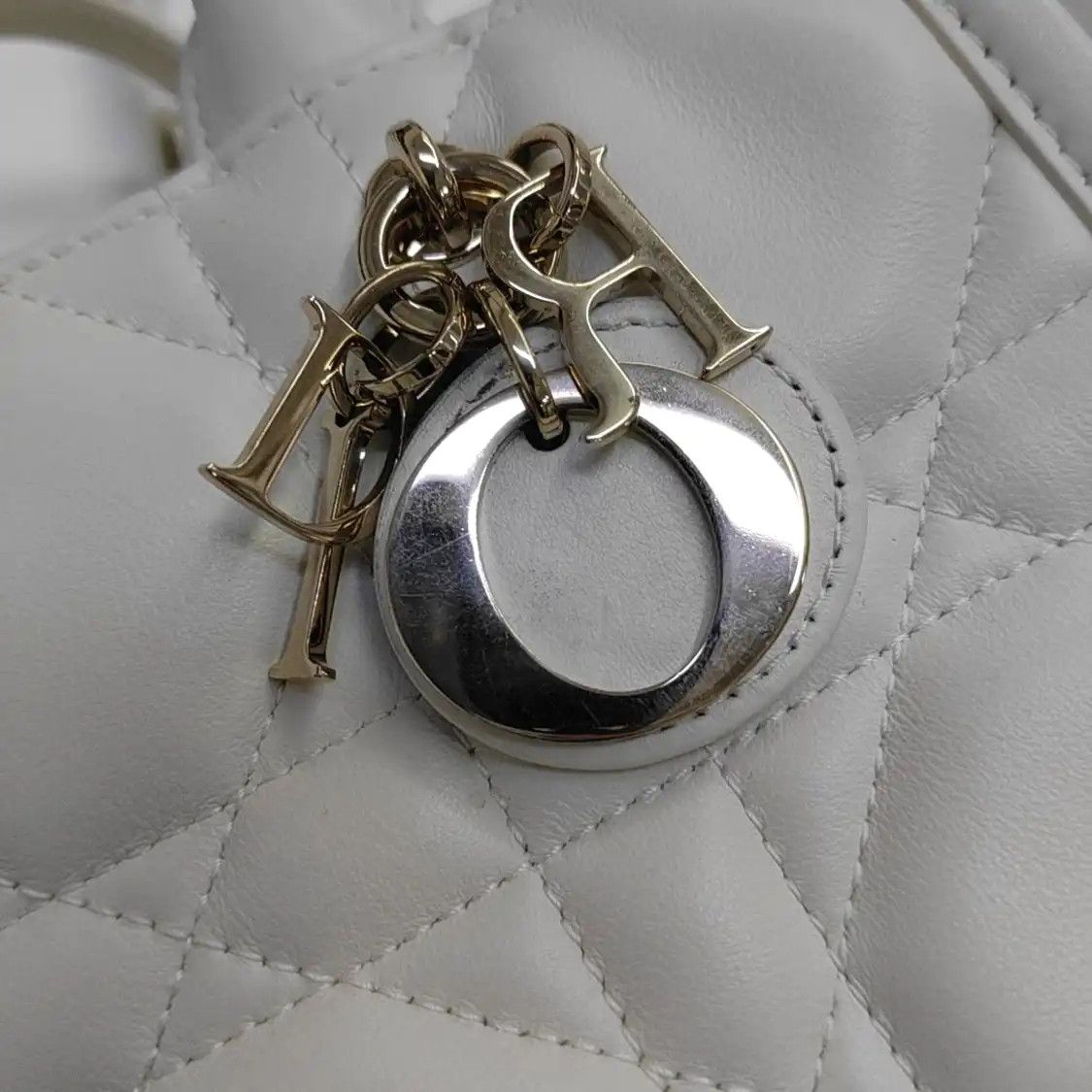 Dior DIOR Book Tote mini white cowhide leather rattan plaid quilted shoulder bag cros Size ONE SIZE - 9 Thumbnail