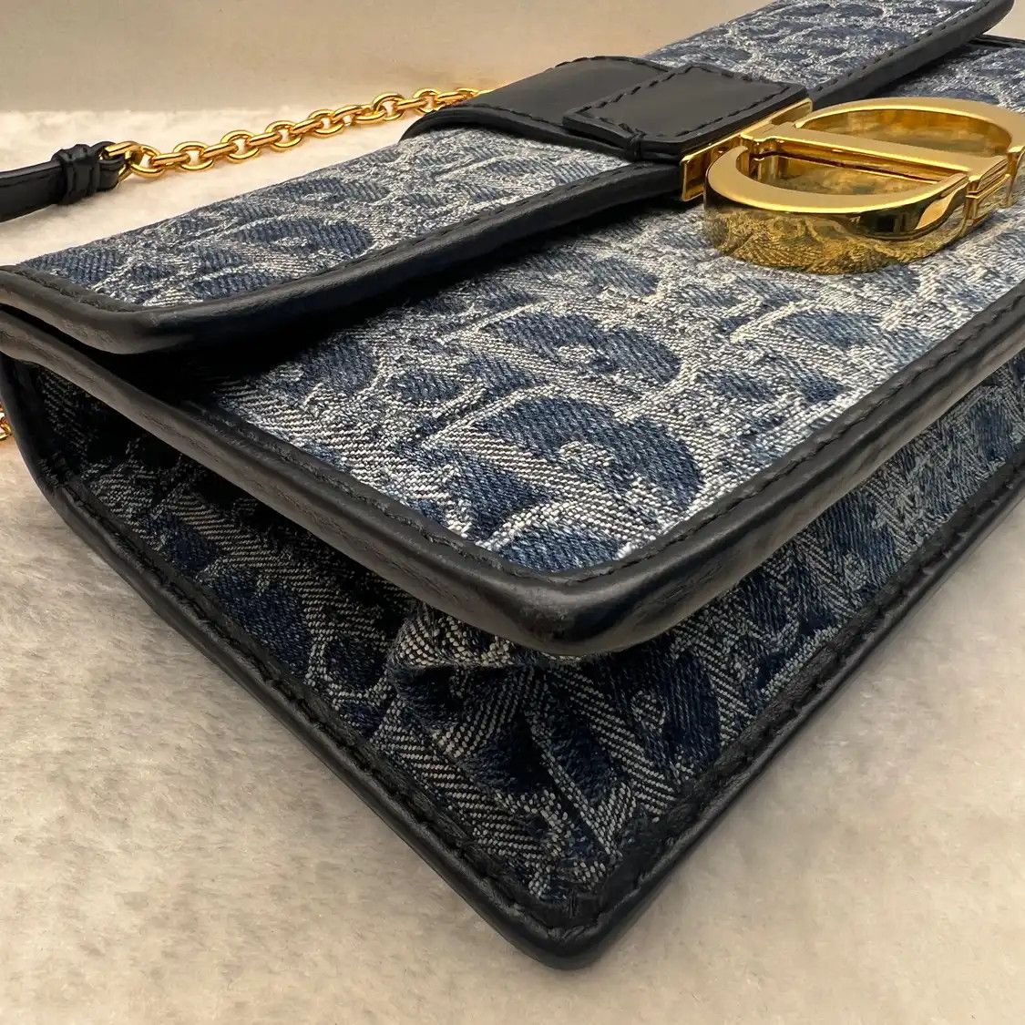 Dior DIOR 30 Montaigne East-West blue denim monogram jacquard Montaigne bag shoulder Size ONE SIZE - 3 Thumbnail