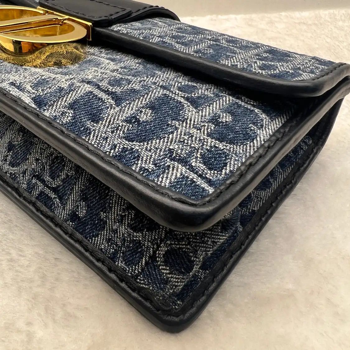 Dior DIOR 30 Montaigne East-West blue denim monogram jacquard Montaigne bag shoulder Size ONE SIZE - 4 Thumbnail