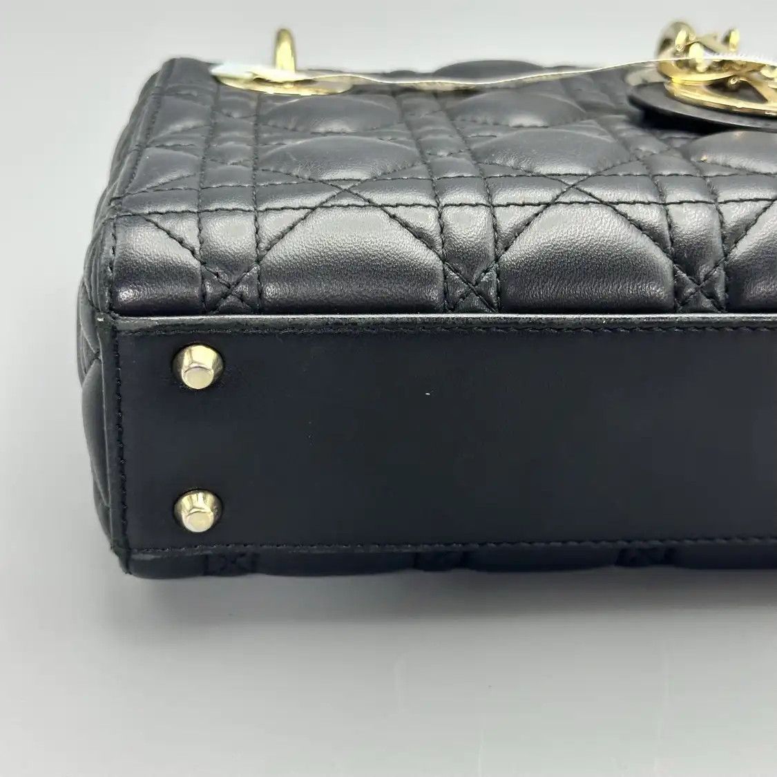 Dior DIOR Lady Dior mini black sheepskin rattan plaid quilted Lady mini shoulder bag Size ONE SIZE - 14 Thumbnail