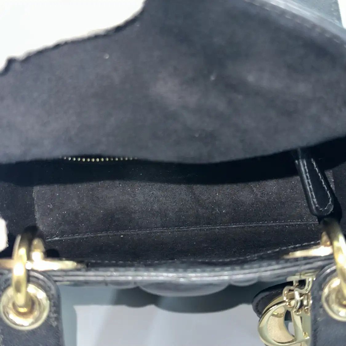 Dior DIOR Lady Dior mini black sheepskin rattan plaid quilted Lady mini shoulder bag Size ONE SIZE - 6 Thumbnail