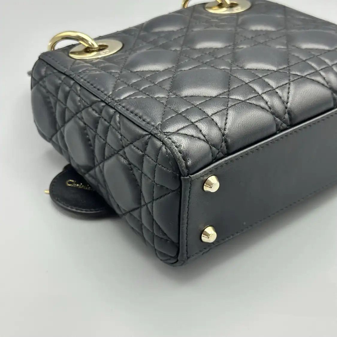 Dior DIOR Lady Dior mini black sheepskin rattan plaid quilted Lady mini shoulder bag Size ONE SIZE - 13 Thumbnail