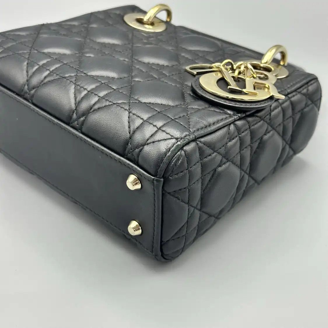 Dior DIOR Lady Dior mini black sheepskin rattan plaid quilted Lady mini shoulder bag Size ONE SIZE - 10 Thumbnail
