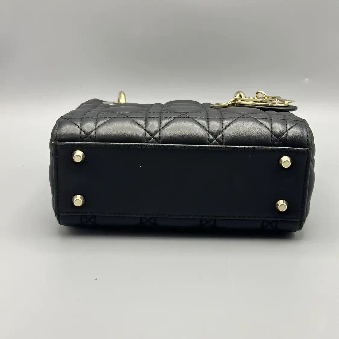 Dior DIOR Lady Dior mini black sheepskin rattan plaid quilted Lady mini shoulder bag Size ONE SIZE - 5 Thumbnail