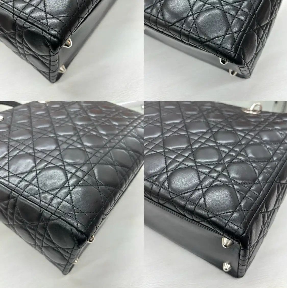 Dior DIOR Lady Dior Large black sheepskin rattan plaid quilted Lady Large crossbody b Size ONE SIZE - 5 Thumbnail