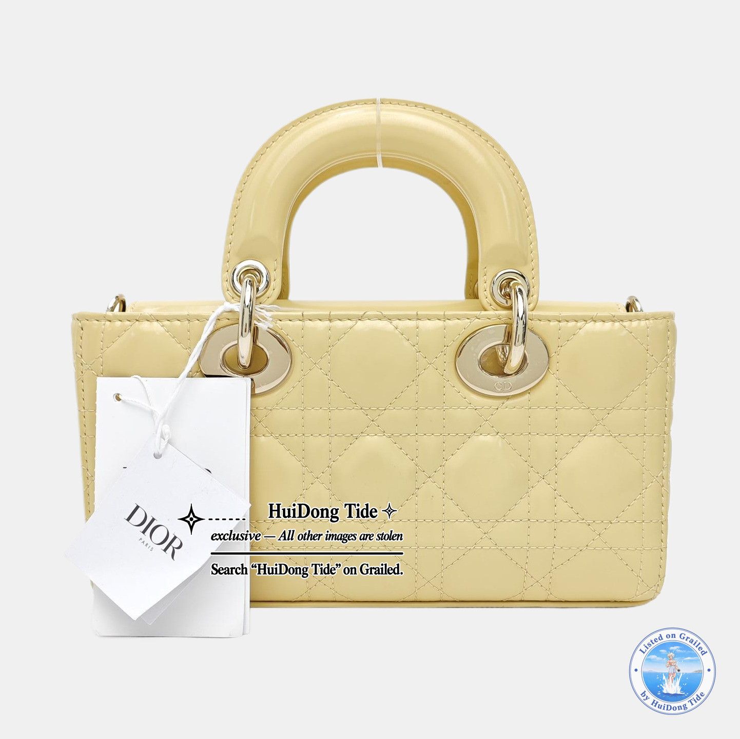 Dior Dior Lady D-Joy Patent Leather Quilted Handbag Size One Size Size ONE SIZE - 4 Thumbnail