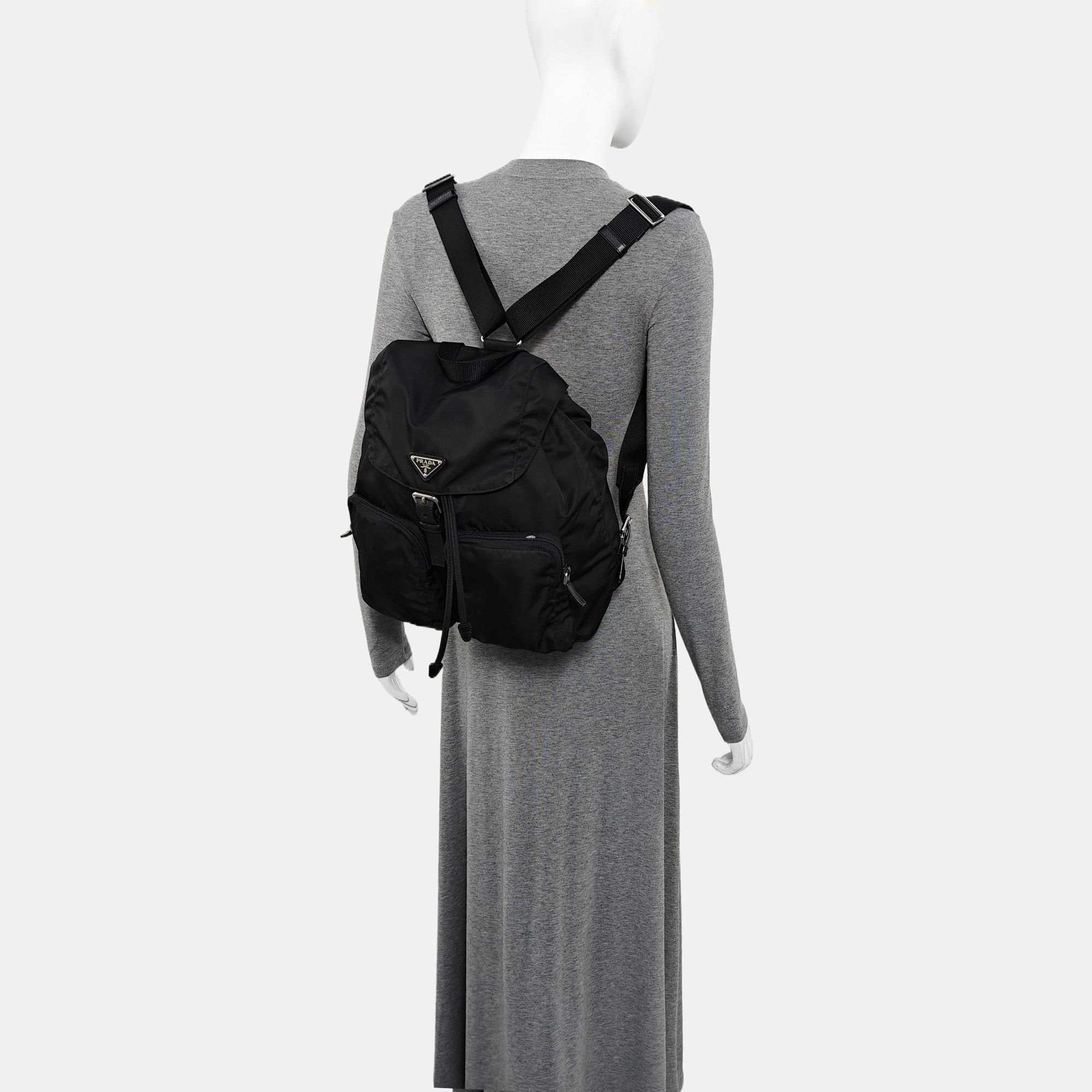 Prada Prada Re-Nylon Logo Backpack Size ONE SIZE - 2 Thumbnail