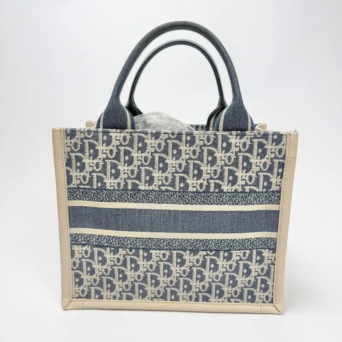 Dior DIOR Book Tote Small blue canvas monogram jacquard handbag detachable strap Size ONE SIZE - 3 Thumbnail