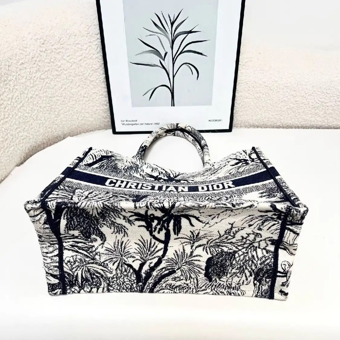 Dior DIOR Book Tote Small blue fabric embroidery handbag Size ONE SIZE - 3 Thumbnail