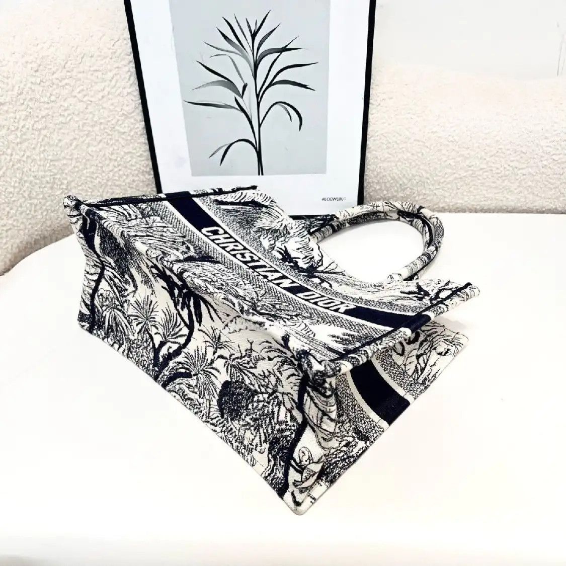 Dior DIOR Book Tote Small blue fabric embroidery handbag Size ONE SIZE - 5 Thumbnail
