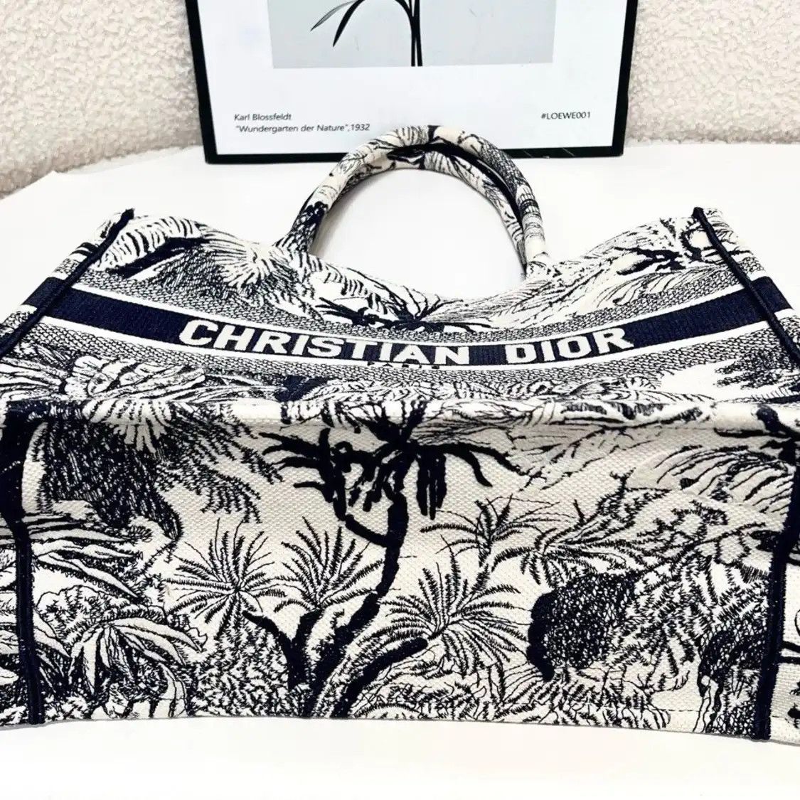 Dior DIOR Book Tote Small blue fabric embroidery handbag Size ONE SIZE - 7 Thumbnail