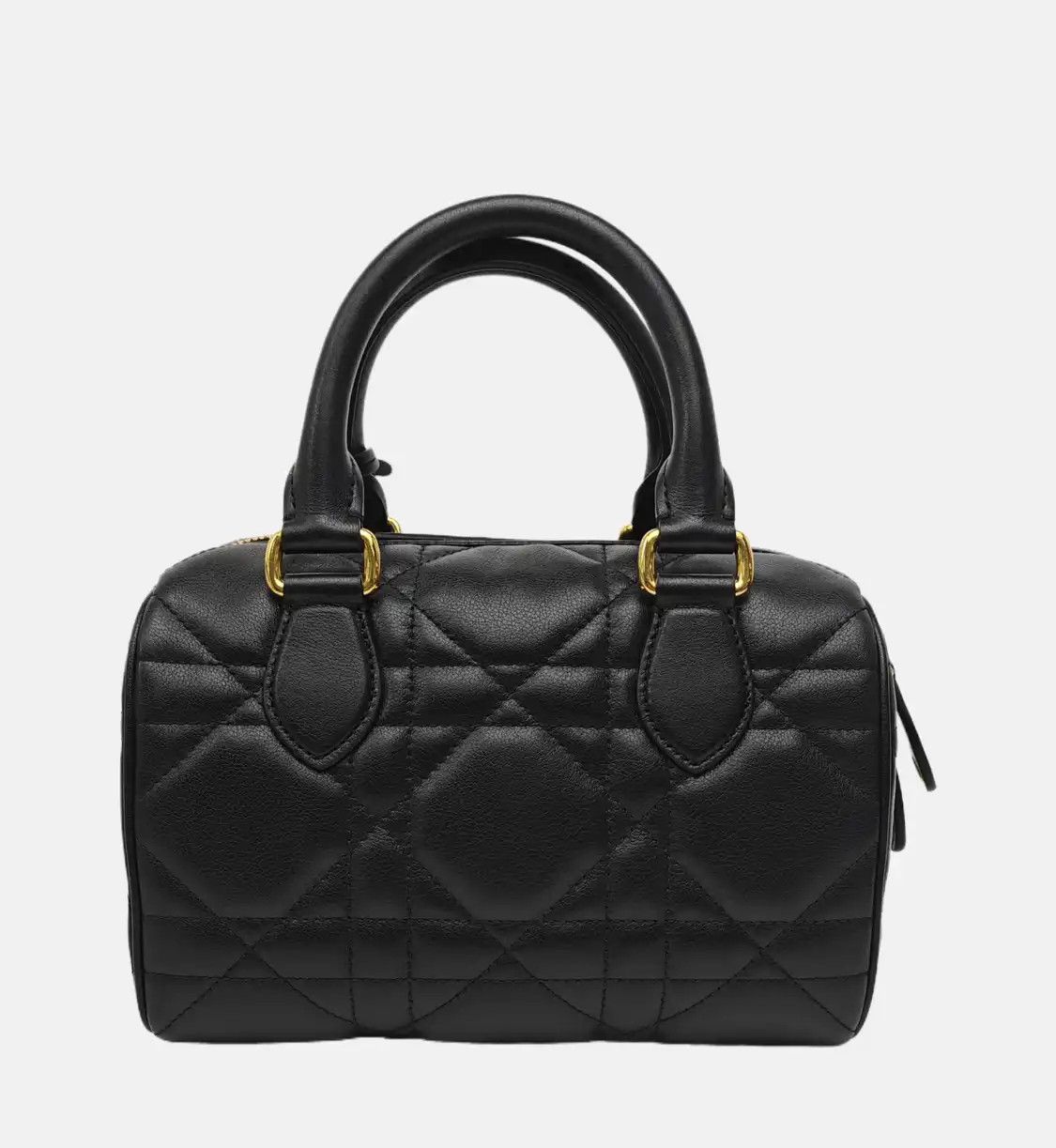 Dior DIOR Groove black cowhide leather rattan plaid quilted Boston bag shoulder bag h Size ONE SIZE - 5 Thumbnail