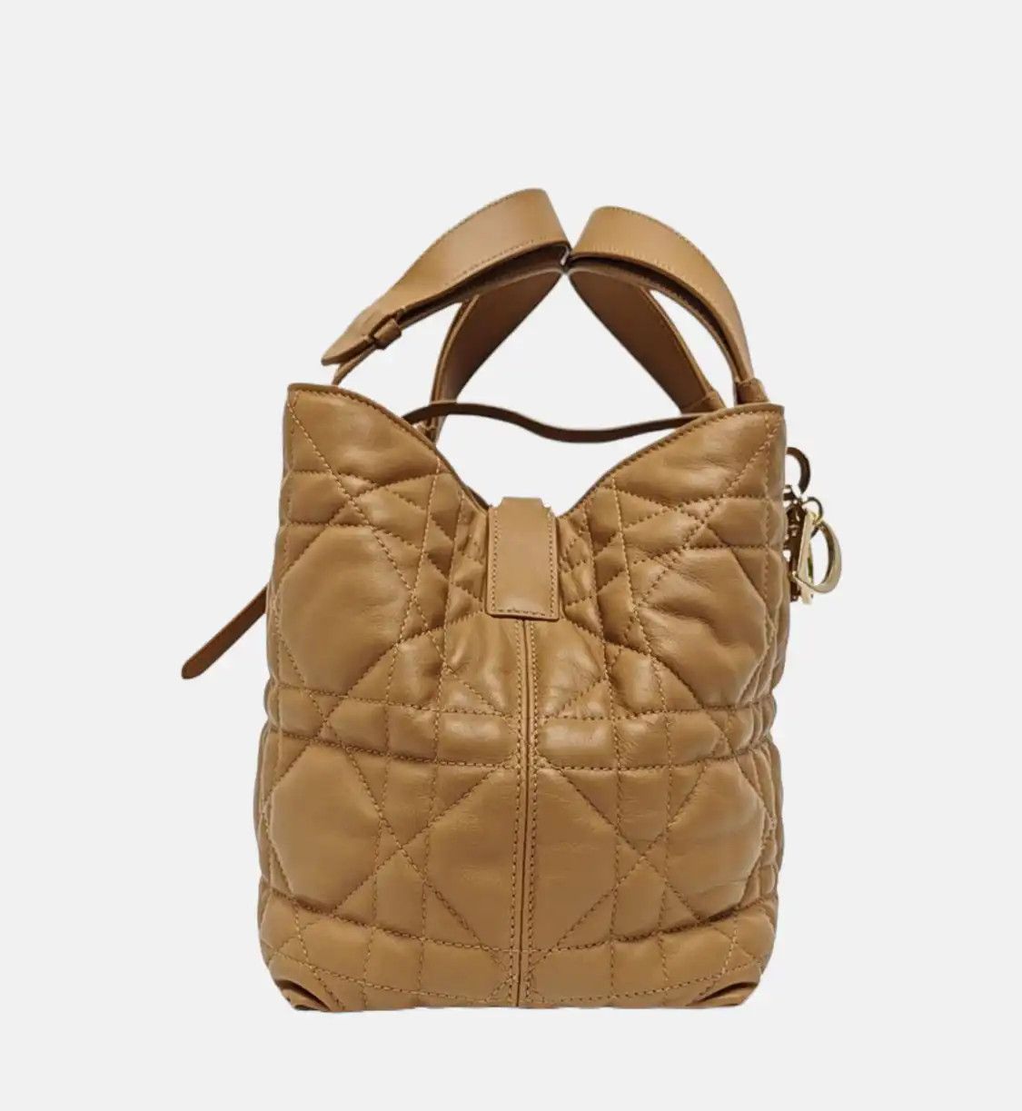 Dior DIOR Toujours Medium gold cowhide leather rattan plaid quilted handbag gold hard Size ONE SIZE - 4 Thumbnail