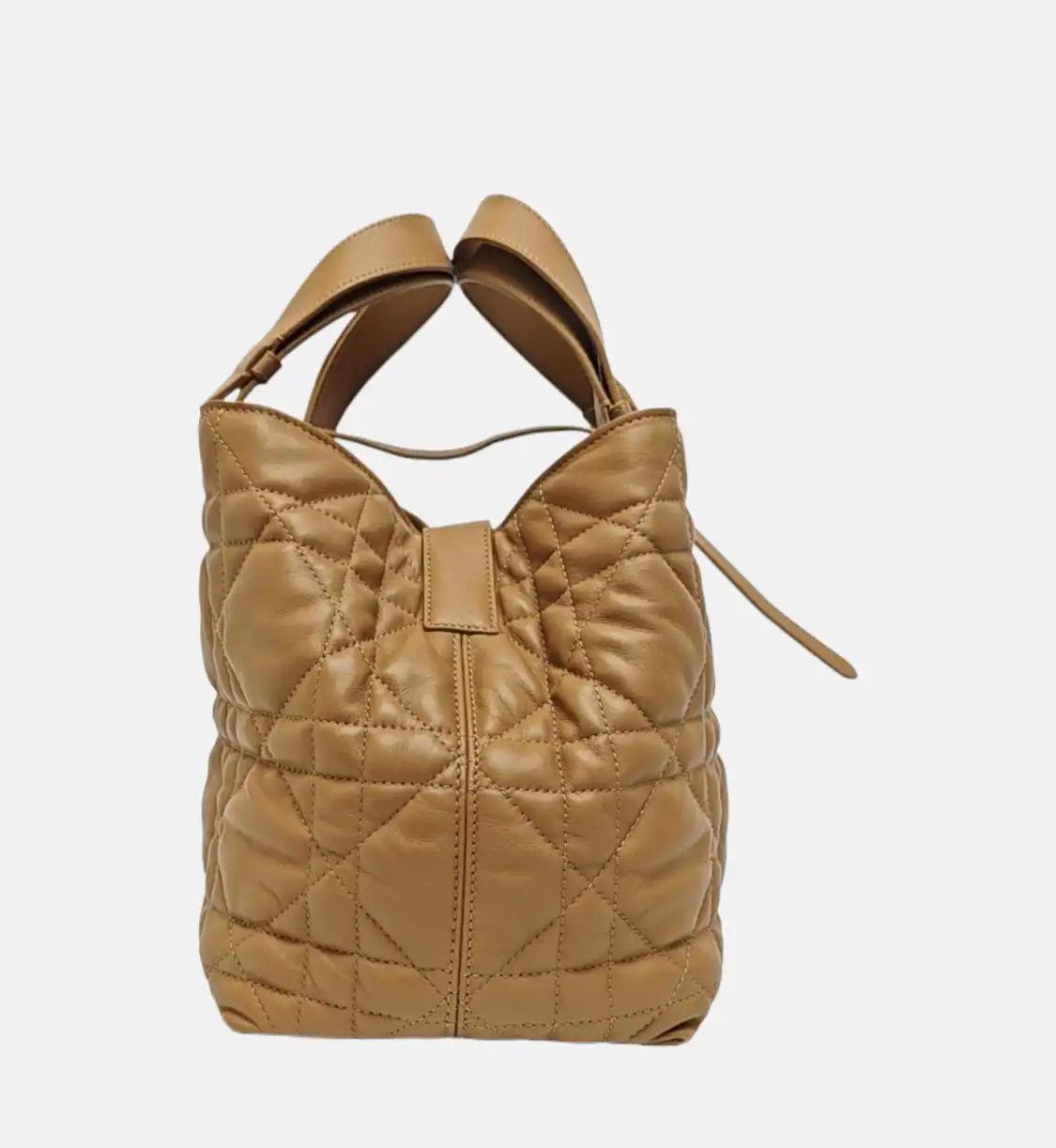 Dior DIOR Toujours Medium gold cowhide leather rattan plaid quilted handbag gold hard Size ONE SIZE - 3 Thumbnail