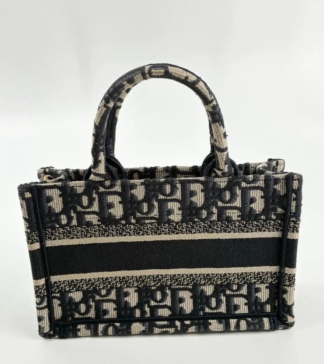 Dior DIOR Book Tote mini blue canvas monogram embroidery crossbody bag detachable str Size ONE SIZE - 2 Thumbnail