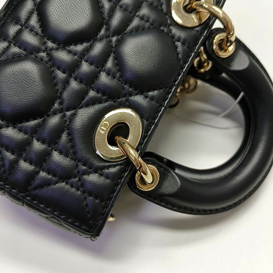 Dior Dior Lady D-Joy Micro Black Quilted Lambskin Bag Size ONE SIZE - 11 Thumbnail