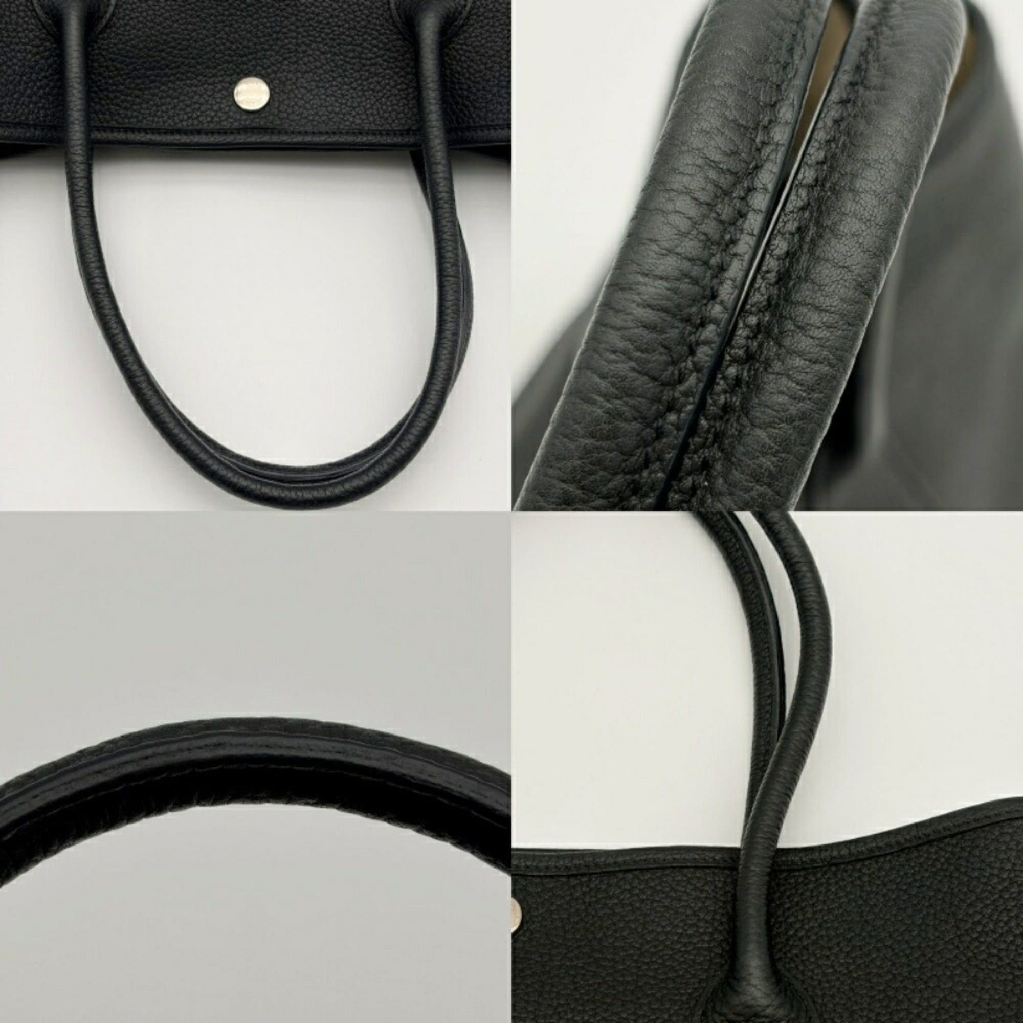 Hermes Hermes Garden PM Tote Bag, Togo Leather, Black Calfskin, □L Stamp Size ONE SIZE - 9 Thumbnail