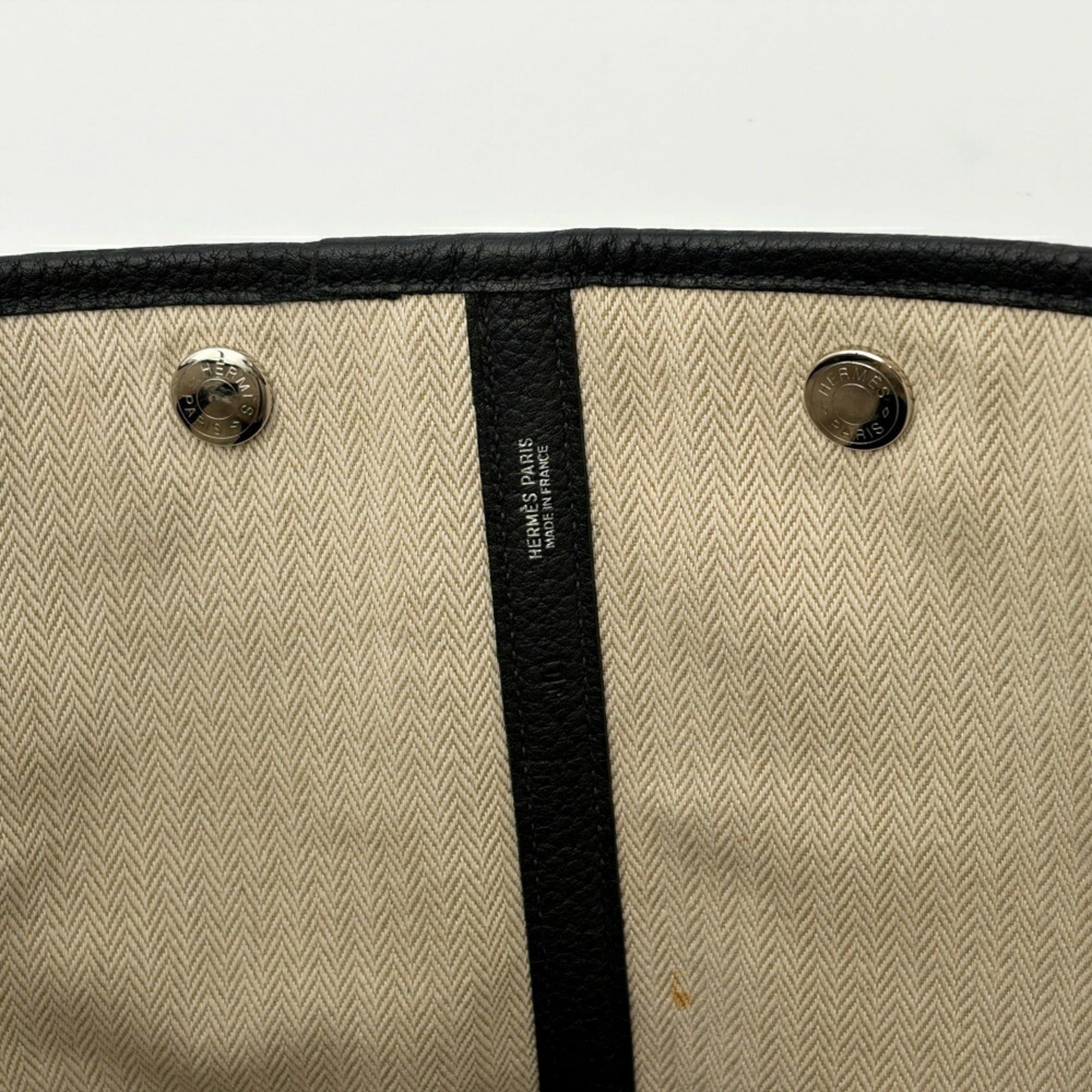 Hermes Hermes Garden PM Tote Bag, Togo Leather, Black Calfskin, □L Stamp Size ONE SIZE - 16 Thumbnail