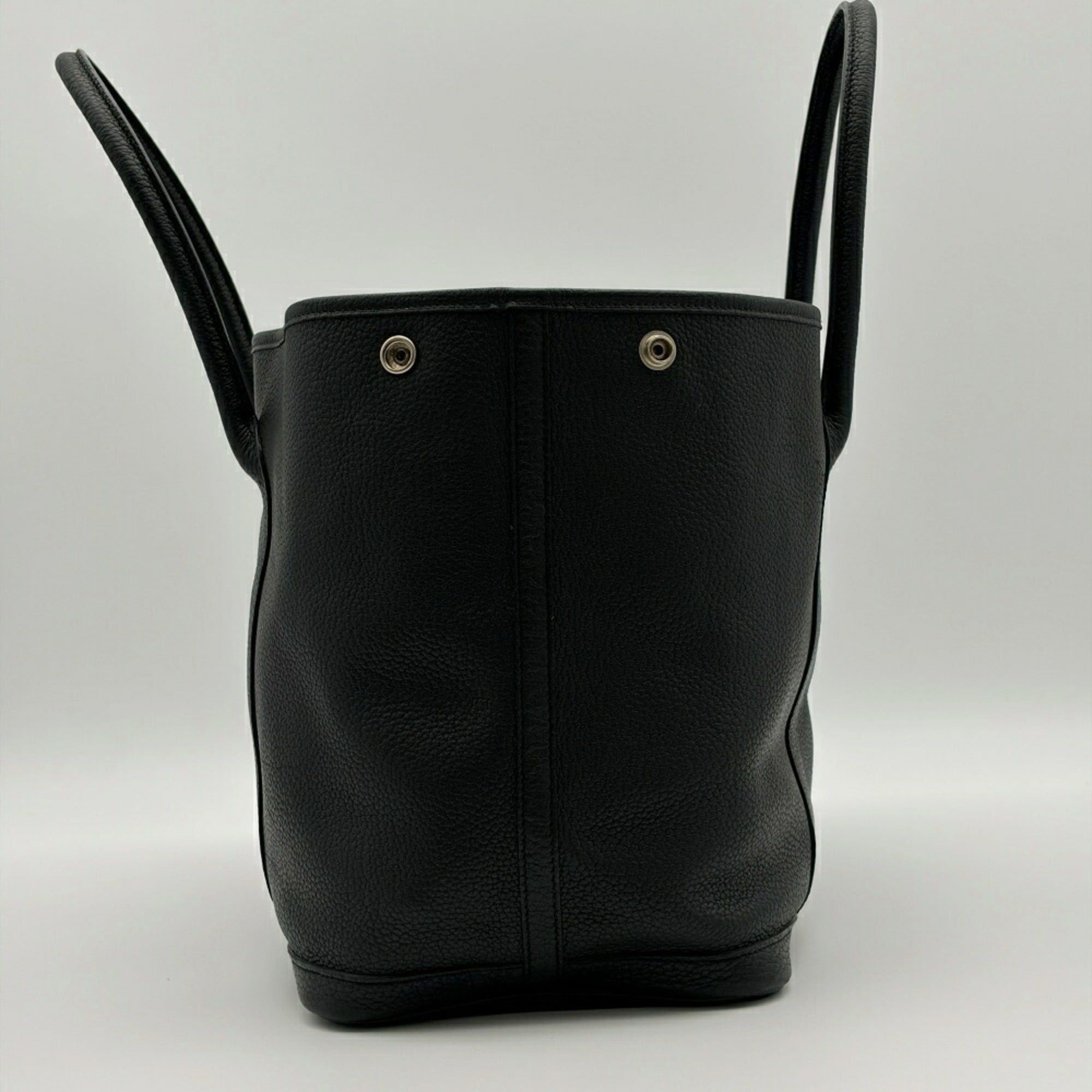 Hermes Hermes Garden PM Tote Bag, Togo Leather, Black Calfskin, □L Stamp Size ONE SIZE - 6 Thumbnail
