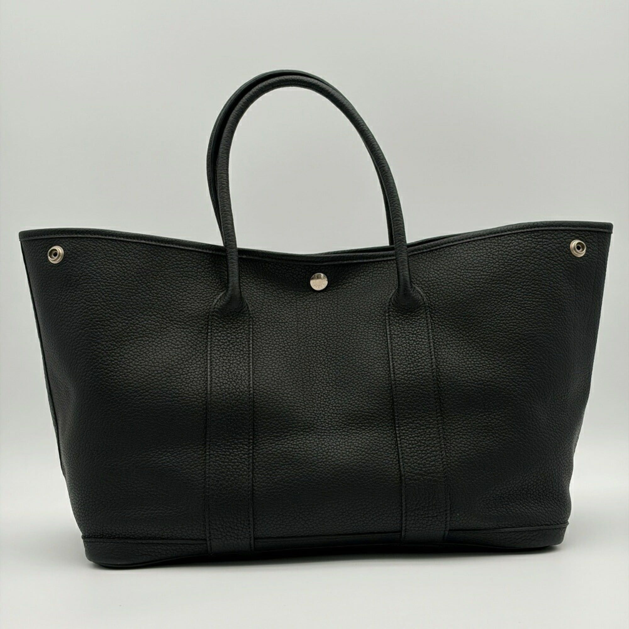 Hermes Hermes Garden PM Tote Bag, Togo Leather, Black Calfskin, □L Stamp Size ONE SIZE - 5 Thumbnail