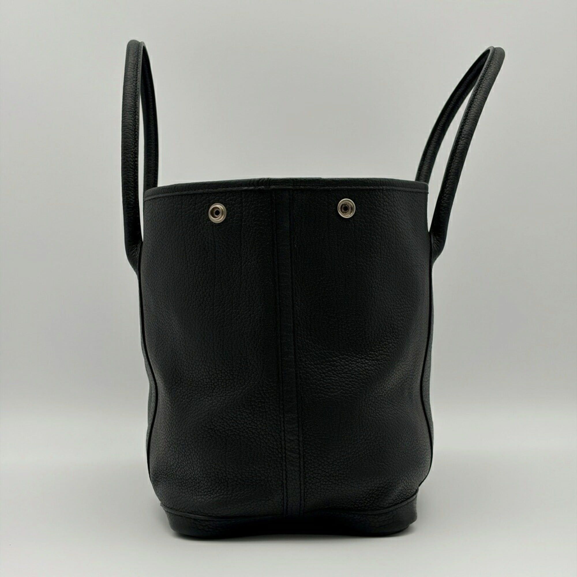 Hermes Hermes Garden PM Tote Bag, Togo Leather, Black Calfskin, □L Stamp Size ONE SIZE - 7 Thumbnail