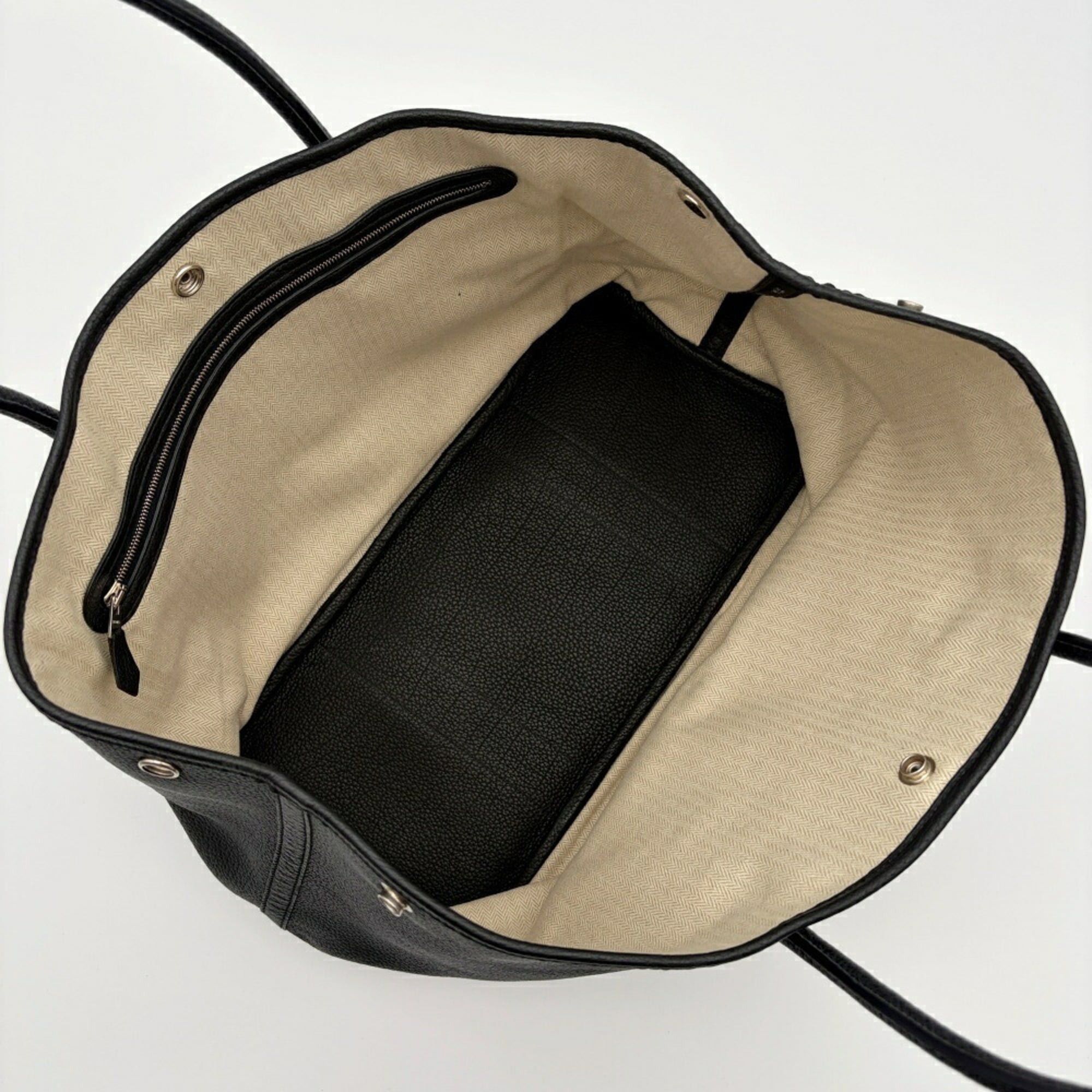 Hermes Hermes Garden PM Tote Bag, Togo Leather, Black Calfskin, □L Stamp Size ONE SIZE - 15 Thumbnail