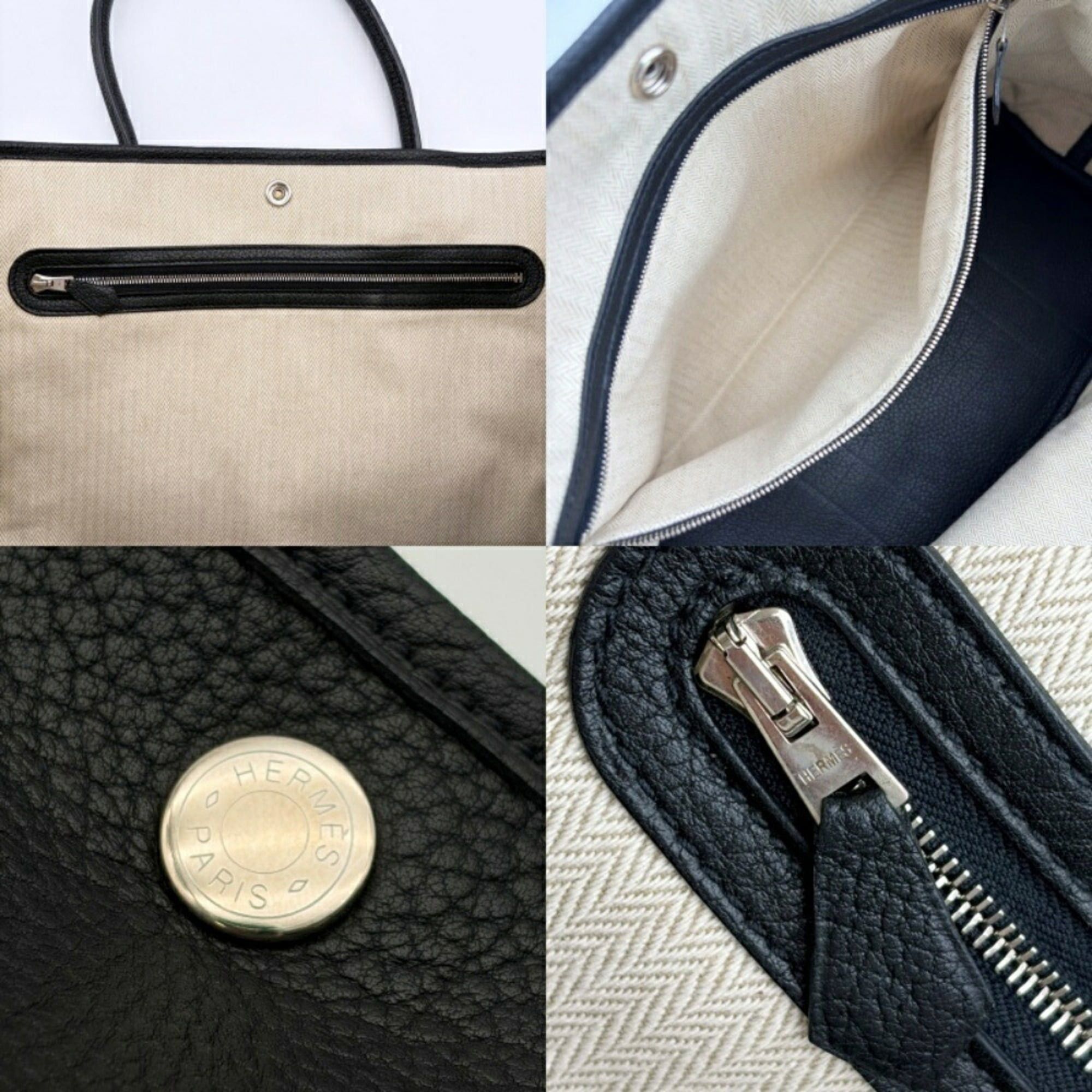 Hermes Hermes Garden PM Tote Bag, Togo Leather, Black Calfskin, □L Stamp Size ONE SIZE - 19 Thumbnail