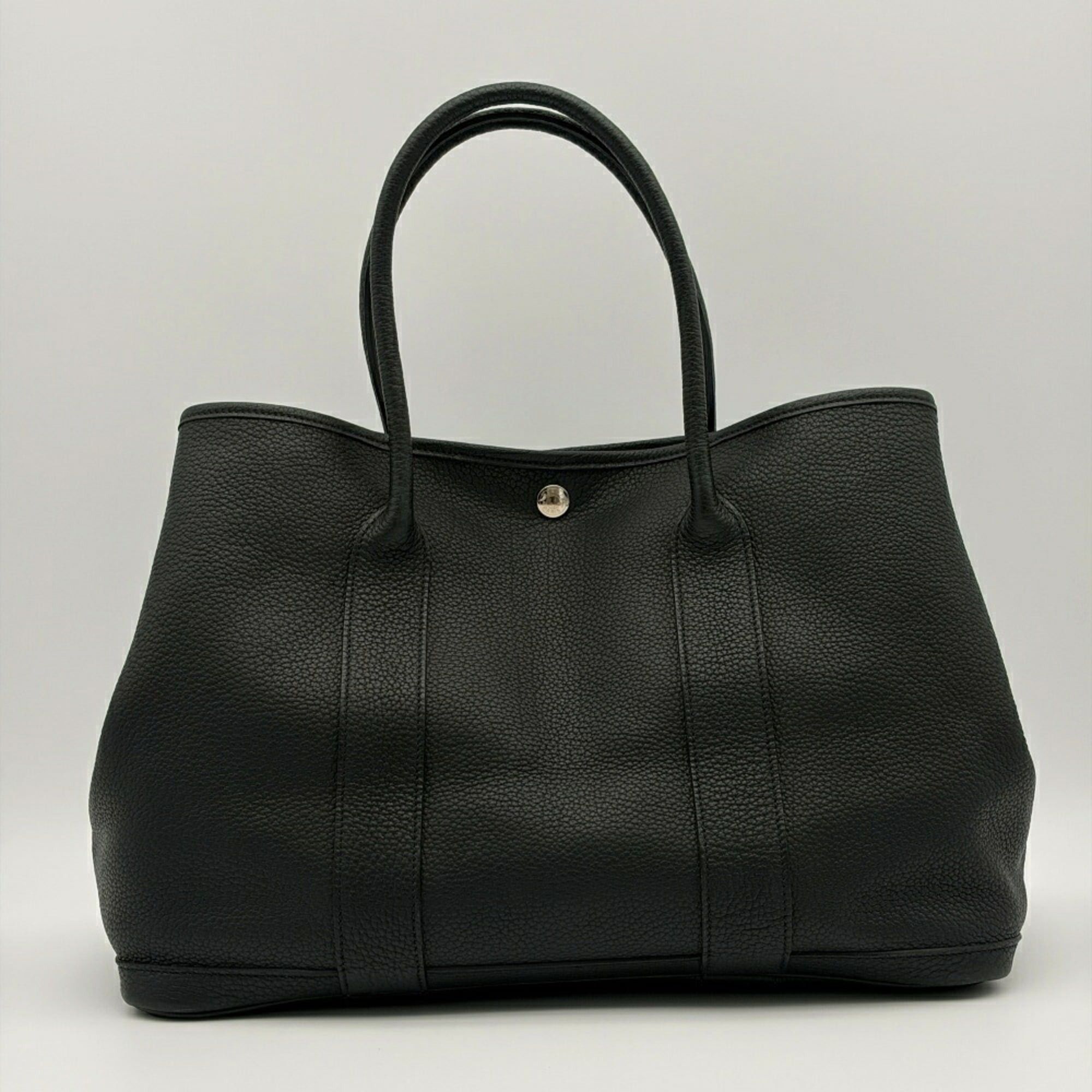 Hermes Hermes Garden PM Tote Bag, Togo Leather, Black Calfskin, □L Stamp Size ONE SIZE - 3 Thumbnail