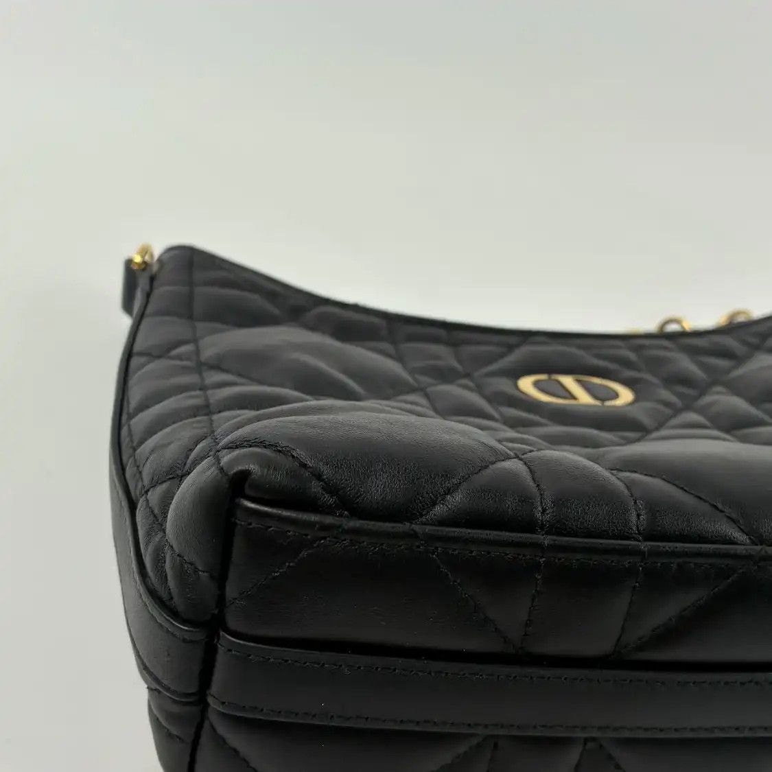 Dior DIOR Miss Caro mini black sheepskin rattan plaid quilted shoulder bag 2 striped Size ONE SIZE - 8 Thumbnail