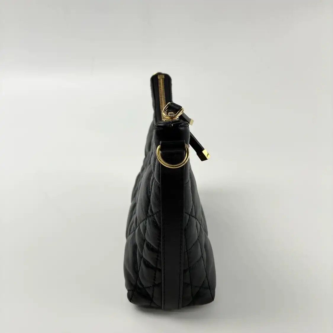 Dior DIOR Miss Caro mini black sheepskin rattan plaid quilted shoulder bag 2 striped Size ONE SIZE - 3 Thumbnail