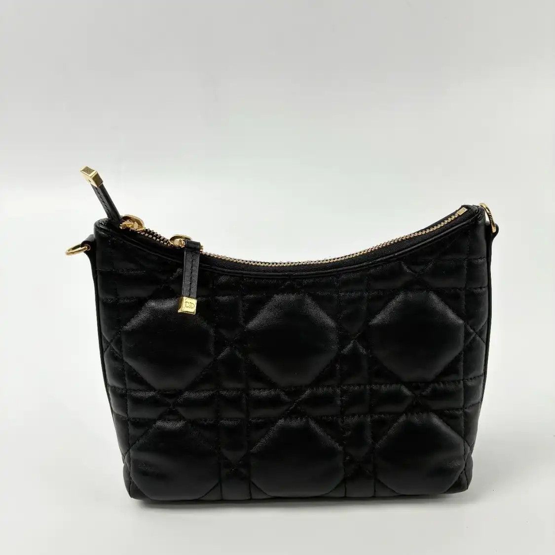 Dior DIOR Miss Caro mini black sheepskin rattan plaid quilted shoulder bag 2 striped Size ONE SIZE - 4 Thumbnail