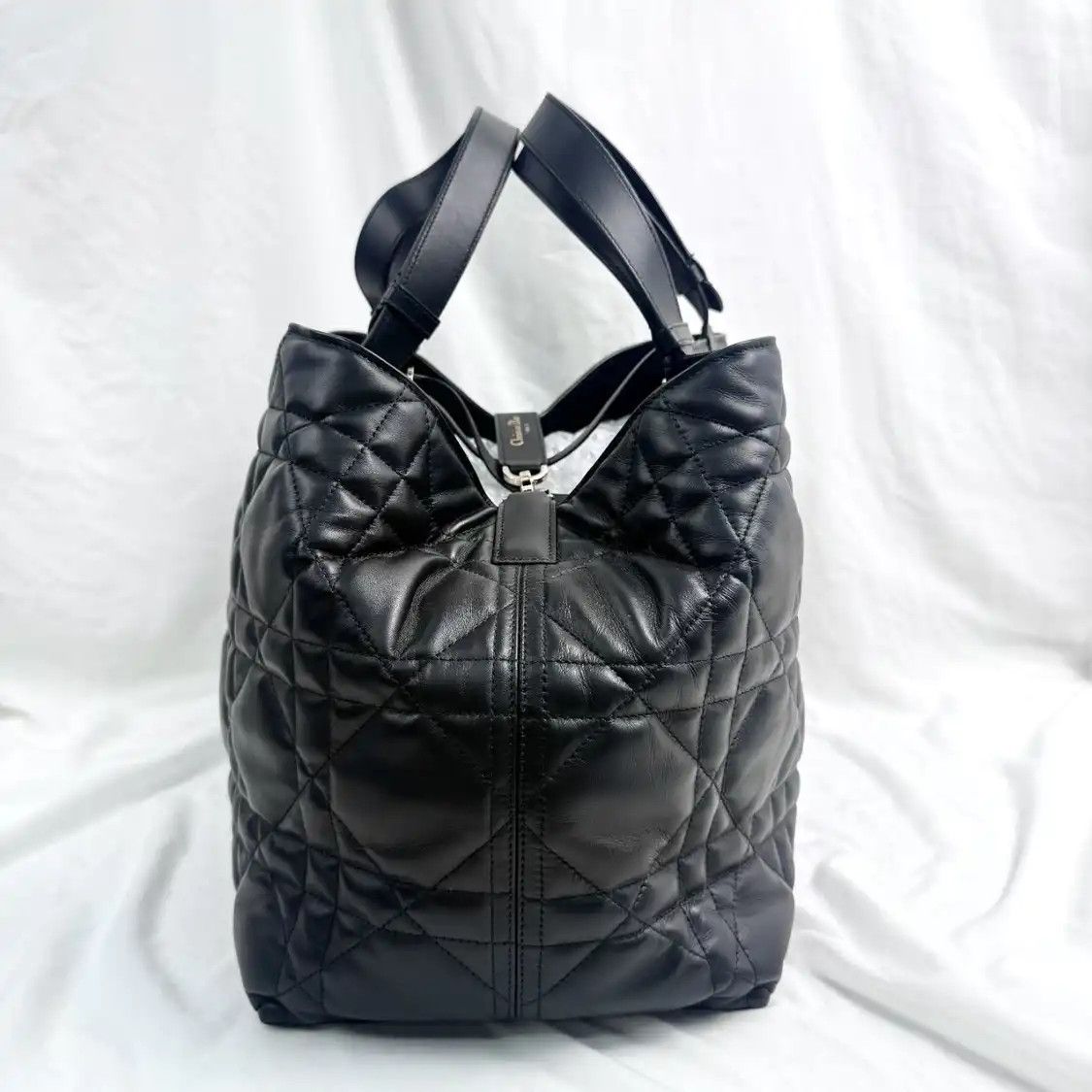 Dior DIOR Toujours Large khaki cowhide leather rattan plaid quilted shoulder bag sub- Size ONE SIZE - 3 Thumbnail