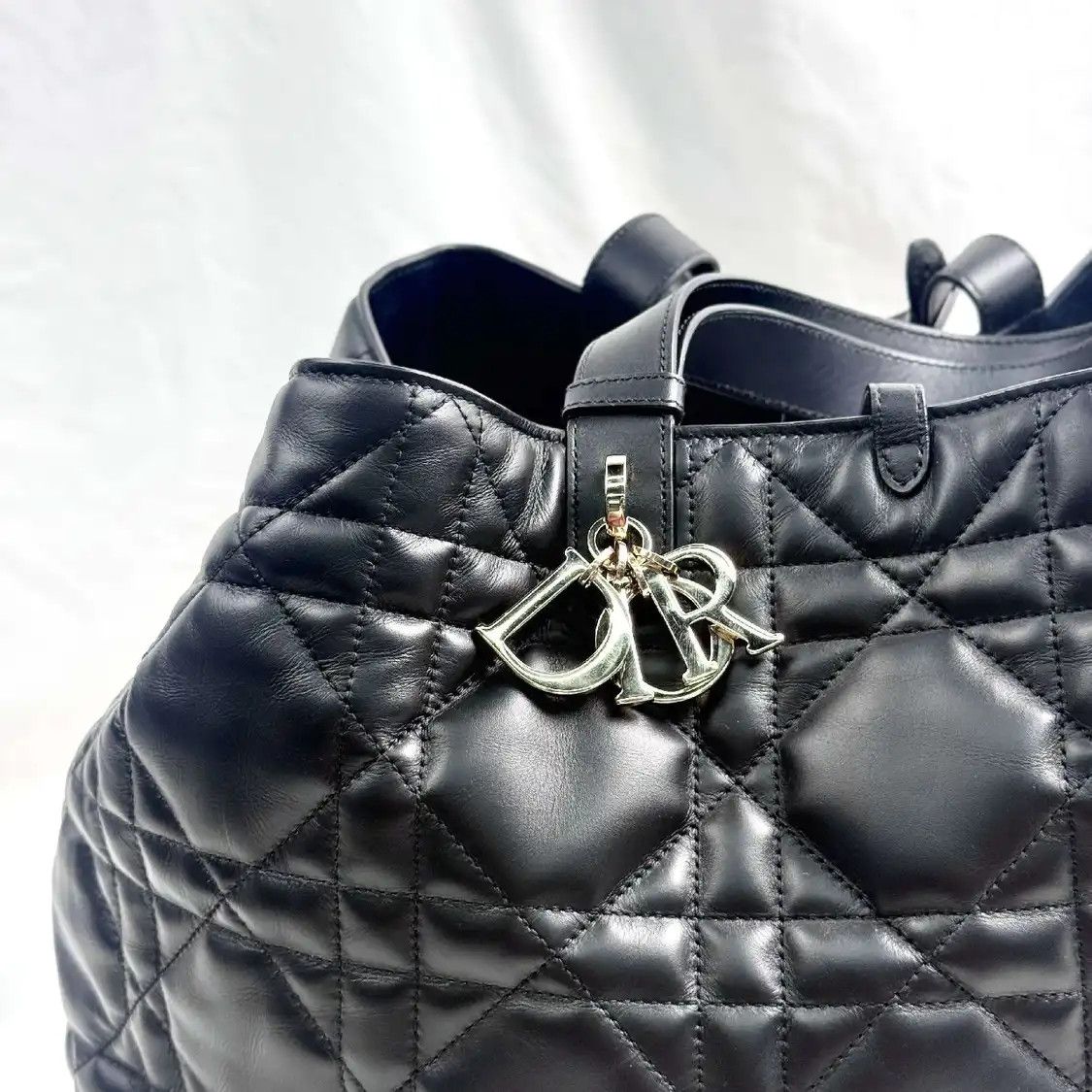 Dior DIOR Toujours Large khaki cowhide leather rattan plaid quilted shoulder bag sub- Size ONE SIZE - 6 Thumbnail