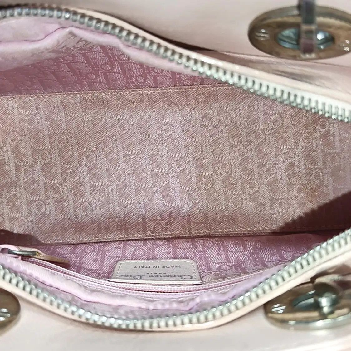 Dior DIOR Lady D-Joy Medium pink cowhide leather rattan plaid cutout Lady Dior bag sh Size ONE SIZE - 7 Thumbnail